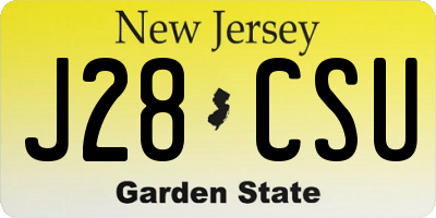 NJ license plate J28CSU