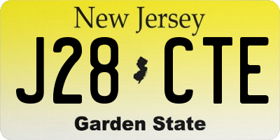 NJ license plate J28CTE