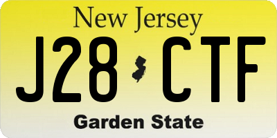 NJ license plate J28CTF