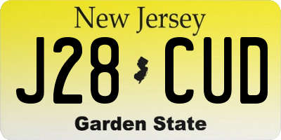 NJ license plate J28CUD