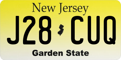 NJ license plate J28CUQ