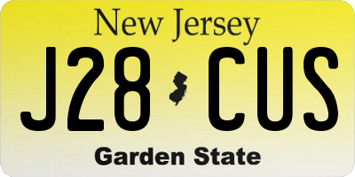 NJ license plate J28CUS