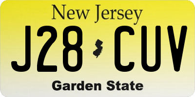 NJ license plate J28CUV