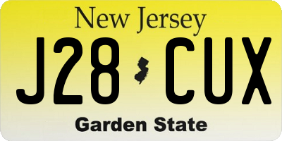 NJ license plate J28CUX
