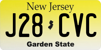 NJ license plate J28CVC