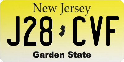 NJ license plate J28CVF
