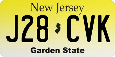 NJ license plate J28CVK