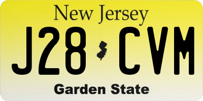 NJ license plate J28CVM