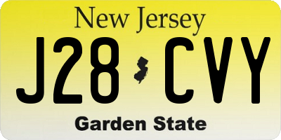 NJ license plate J28CVY