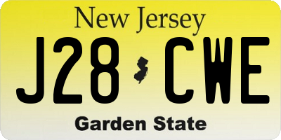 NJ license plate J28CWE
