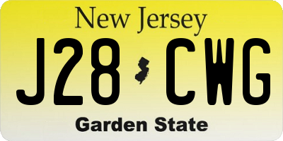 NJ license plate J28CWG