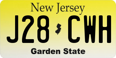 NJ license plate J28CWH