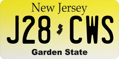 NJ license plate J28CWS