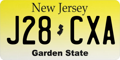 NJ license plate J28CXA