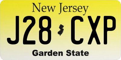NJ license plate J28CXP