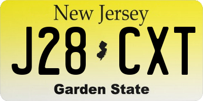 NJ license plate J28CXT