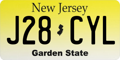 NJ license plate J28CYL