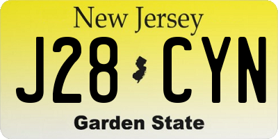NJ license plate J28CYN