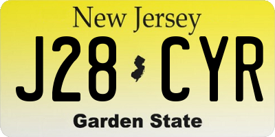 NJ license plate J28CYR