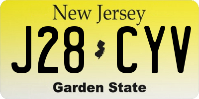 NJ license plate J28CYV