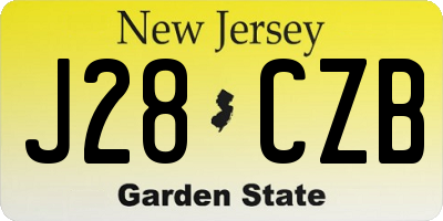 NJ license plate J28CZB