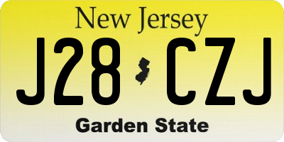 NJ license plate J28CZJ