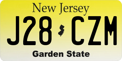 NJ license plate J28CZM