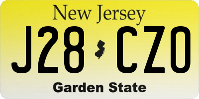 NJ license plate J28CZO