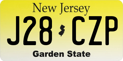 NJ license plate J28CZP