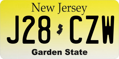 NJ license plate J28CZW