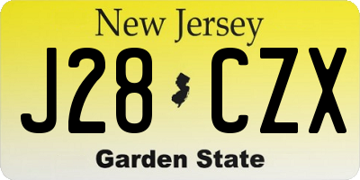 NJ license plate J28CZX