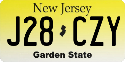 NJ license plate J28CZY