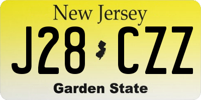NJ license plate J28CZZ