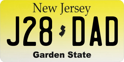 NJ license plate J28DAD