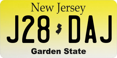 NJ license plate J28DAJ