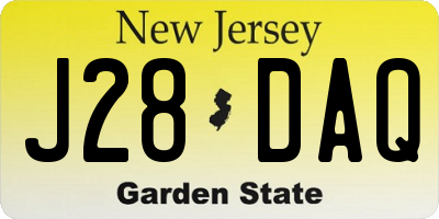 NJ license plate J28DAQ