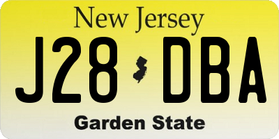 NJ license plate J28DBA