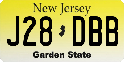 NJ license plate J28DBB