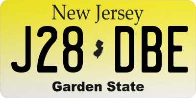 NJ license plate J28DBE