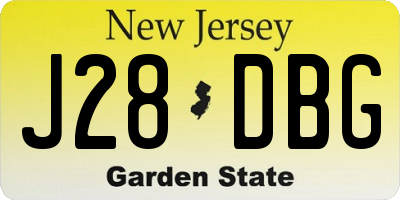 NJ license plate J28DBG