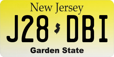 NJ license plate J28DBI