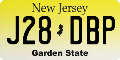NJ license plate J28DBP