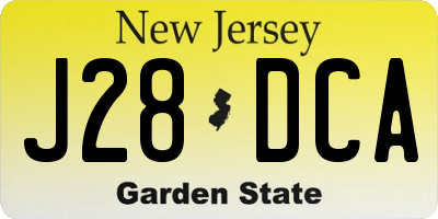 NJ license plate J28DCA