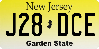 NJ license plate J28DCE