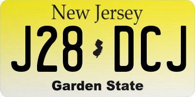 NJ license plate J28DCJ