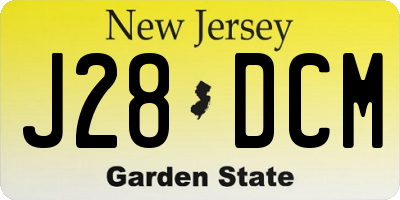 NJ license plate J28DCM