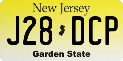 NJ license plate J28DCP