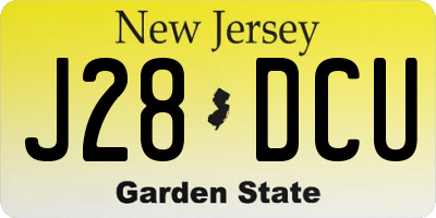 NJ license plate J28DCU