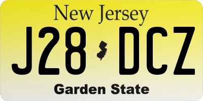 NJ license plate J28DCZ