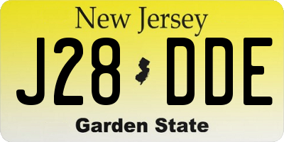 NJ license plate J28DDE